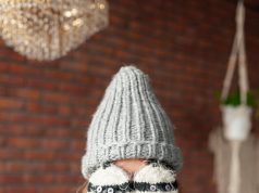 Вязаная норковая косынка спицами