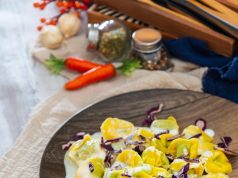 Салат с кальмарами и картофелем